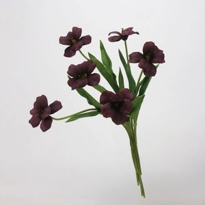 Bundle Of 3 Real Touch Brownie Tulip Stems – Burgundy-18.9" Amoria Bloom!